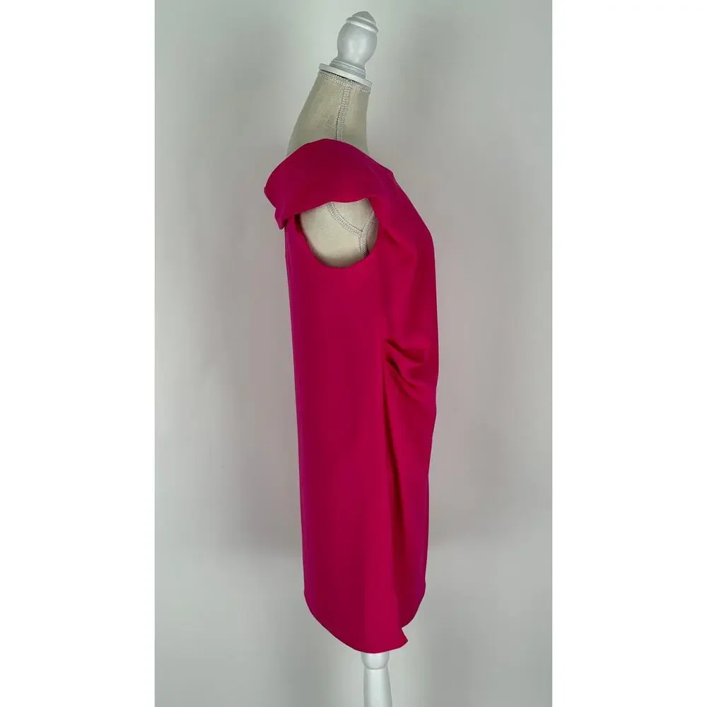 Trina Turk Womens Draped Back Dress Size 6 Faye Fuchsia Pink